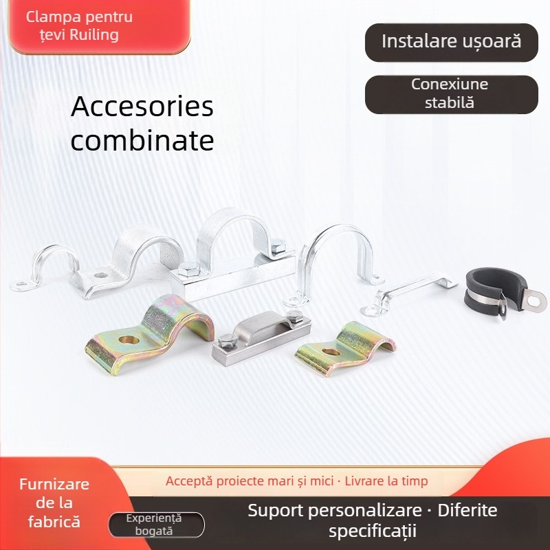Coliere de țeavă întărite și coliere tensionate – accesorii combinate pentru cleme, marca Ruilong, cu aplicații variate