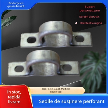 Colier galvanizat pentru țevi, în formă de U, pentru montaj pe stâlpi și indicatoare rutiere, cu balama groasă obișnuită, Dongyi Hardware