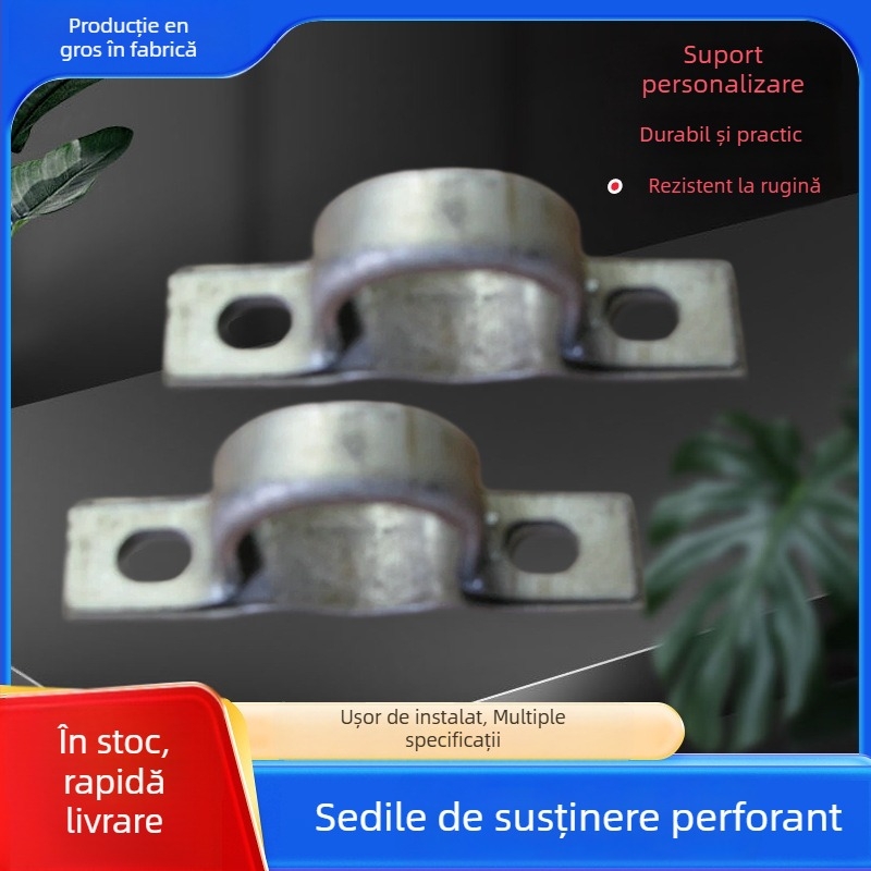 Colier galvanizat pentru țevi, în formă de U, pentru montaj pe stâlpi și indicatoare rutiere, cu balama groasă obișnuită, Dongyi Hardware