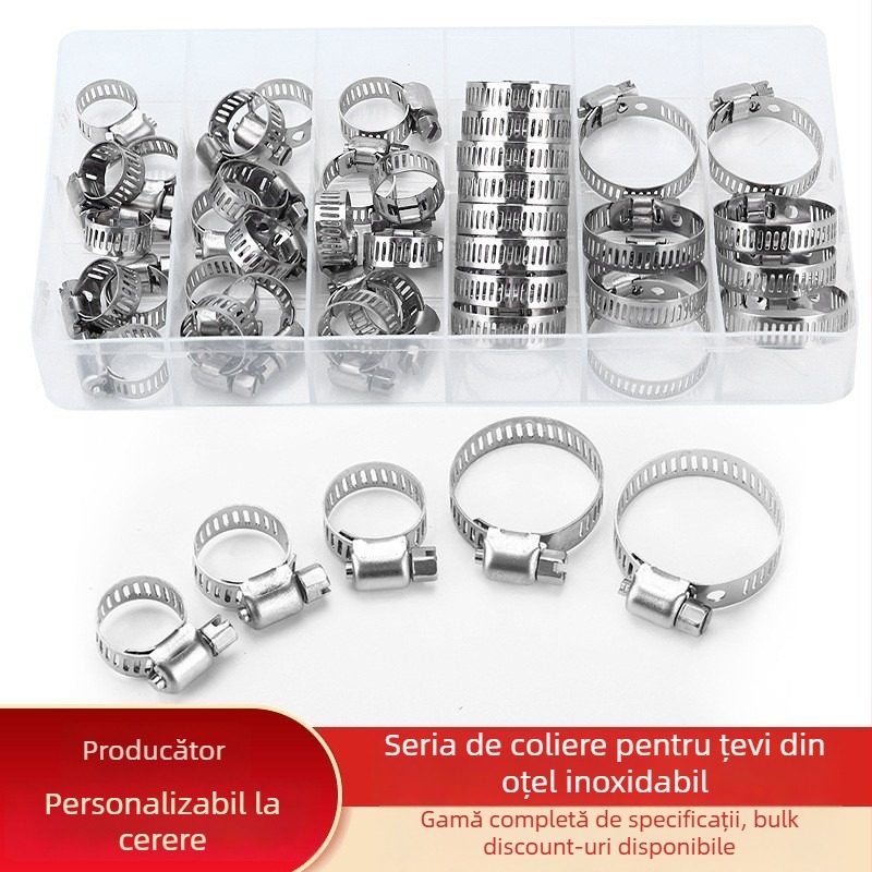 Coliere pentru furtunuri și țevi, cu închidere, oțel, finisaj lucios, model 5888