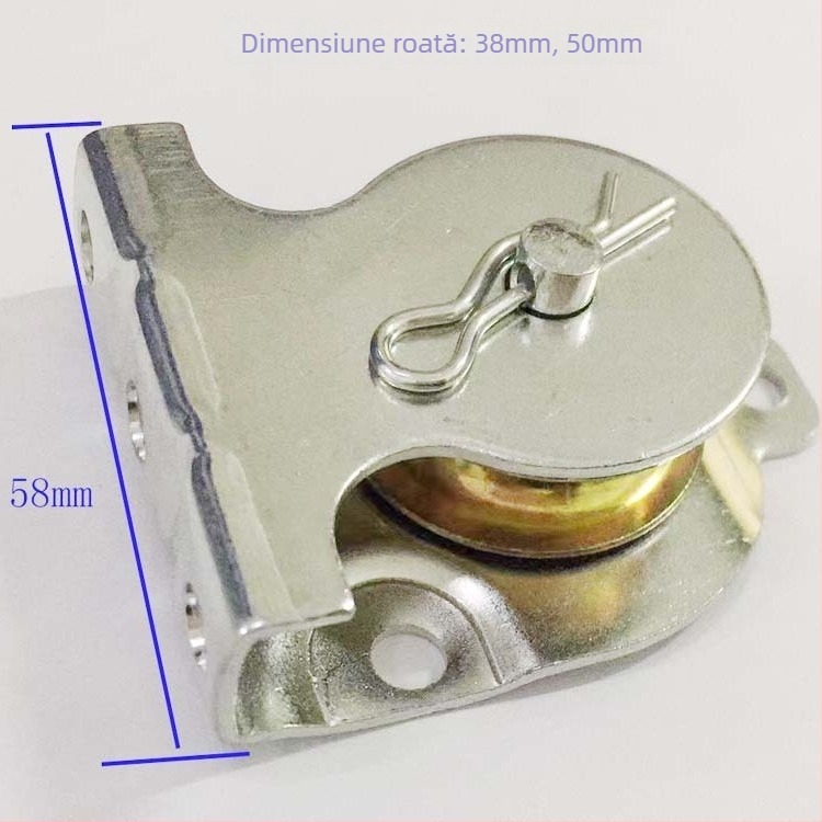 Roată de ghidare din fier cu un singur tambur, role suspendate cu vârf, construcție din nylon/metalic, 38,50 mm, Brand Zhang Daxin