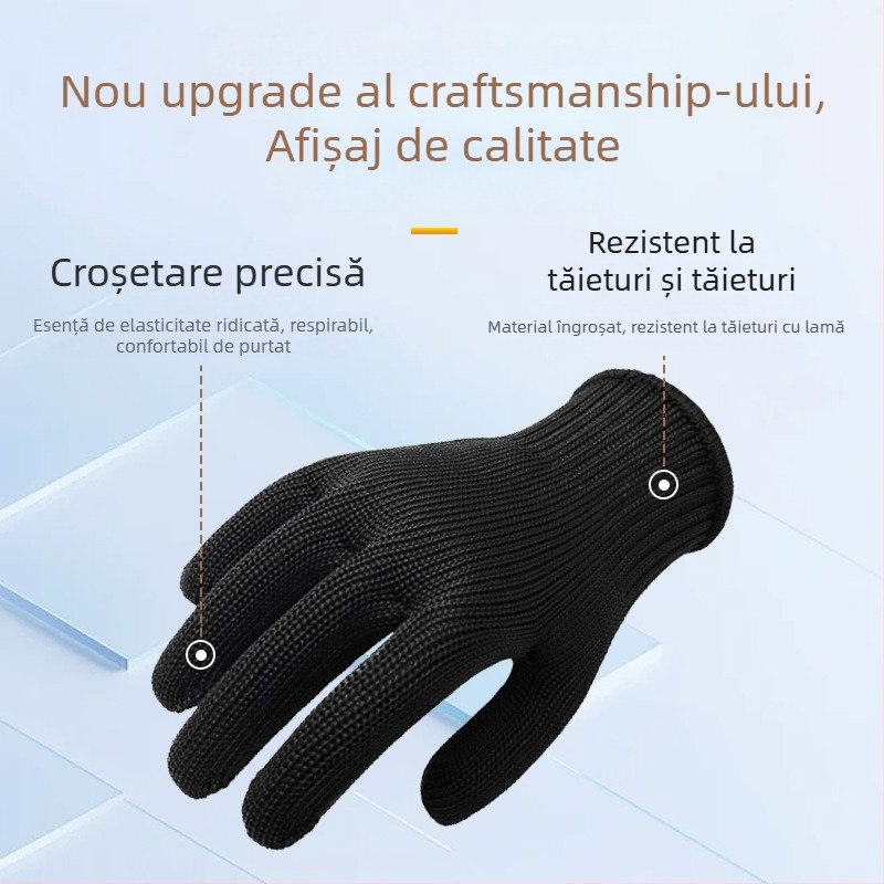 Mănuși rezistente la tăieturi, din poliester, pentru prelucrare mecanică, întreținere auto și manipulare logistică