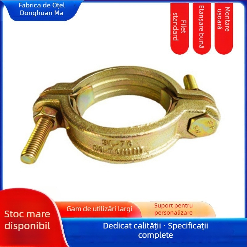 Colier pentru țevi din fontă maleabilă - marca SL, rezistent la temperaturi înalte, greu, cu spirală dublă, model SL400-SL1275