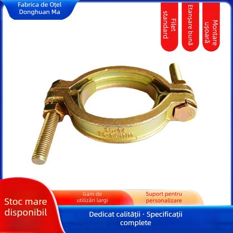 Colier pentru țevi din fontă maleabilă - marca SL, rezistent la temperaturi înalte, greu, cu spirală dublă, model SL400-SL1275