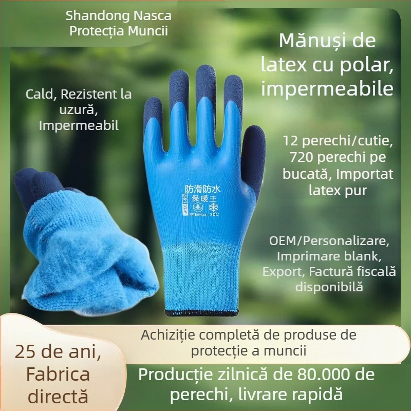 Mănuși de iarnă impermeabile cu protecție la temperaturi scăzute, anti-alunecare, rezistente la tăiere și la perforare, pentru pescuit și spălatul mașinii