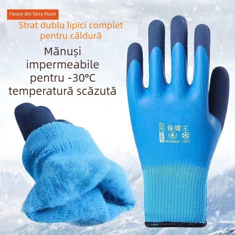 Mănuși de iarnă impermeabile cu protecție la temperaturi scăzute, anti-alunecare, rezistente la tăiere și la perforare, pentru pescuit și spălatul mașinii