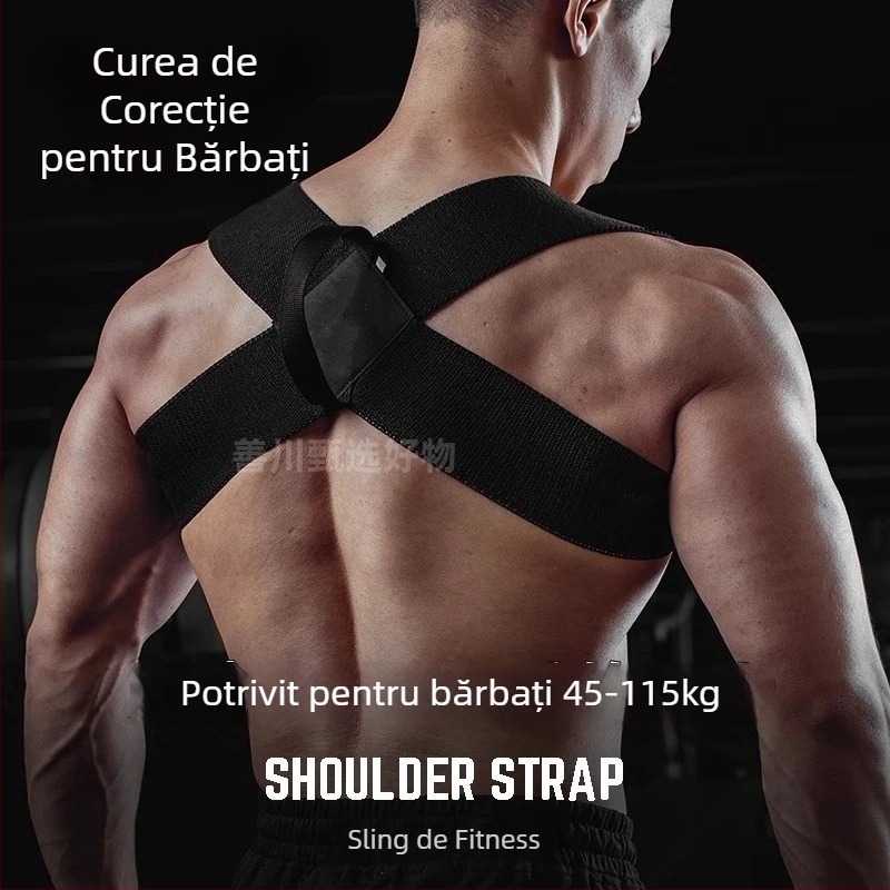 Bandă de corectare a posturii cu bretele deschise, poliester, sprijin pentru spate, design invizibil