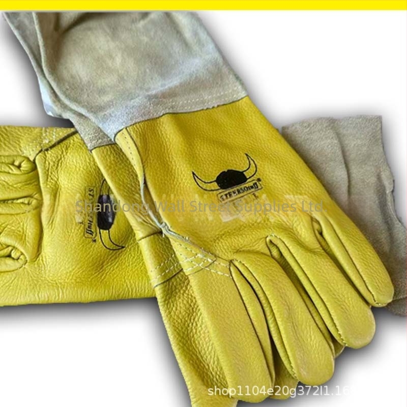 Mănuși de sudură din piele de vită – rezistente la uzură și ignifuge, potrivite pentru sudură electrică și sudură cu arc argon