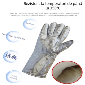 Mănuși din folie de aluminiu pentru sudură - Rezistente la temperaturi înalte, izolație cu cinci degete, durabile