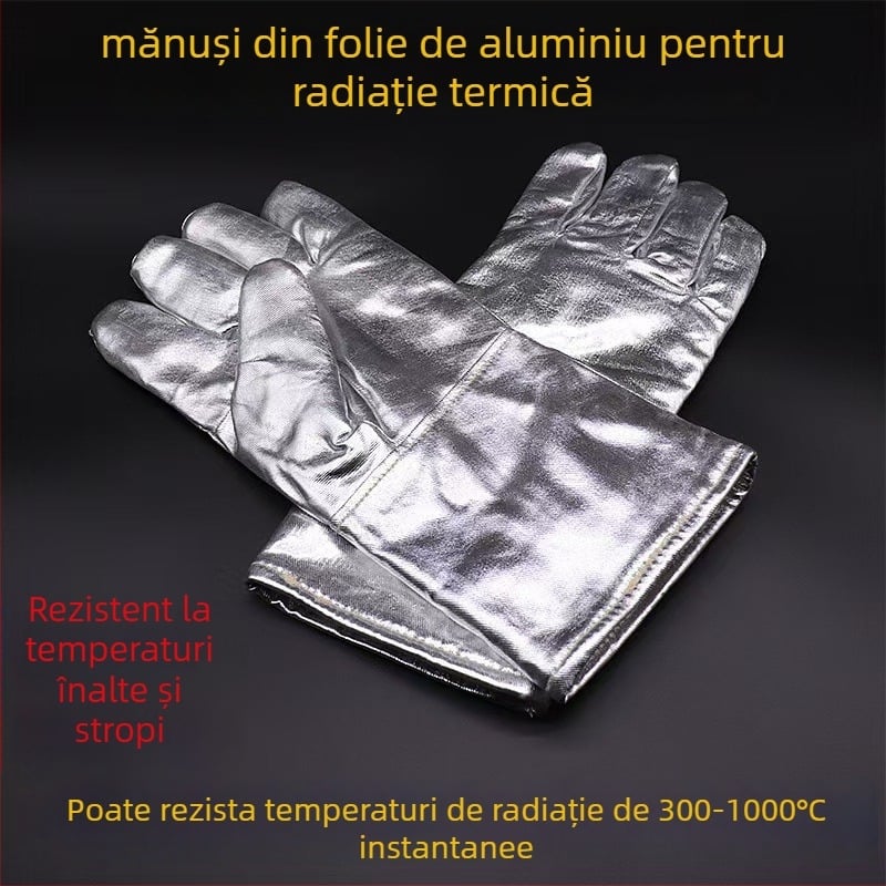 Mănuși din folie de aluminiu pentru sudură - Rezistente la temperaturi înalte, izolație cu cinci degete, durabile