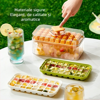 Formă pătrată pentru cuburi de gheață - din PP plastic, eliberare ușoară, opțiune de personalizare