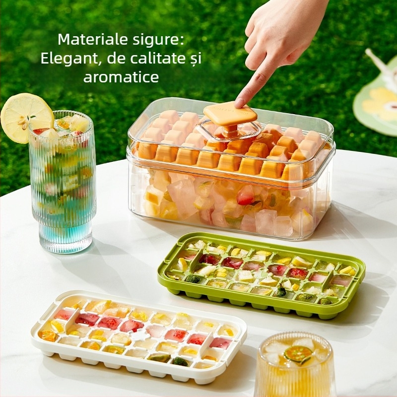 Formă pătrată pentru cuburi de gheață - din PP plastic, eliberare ușoară, opțiune de personalizare