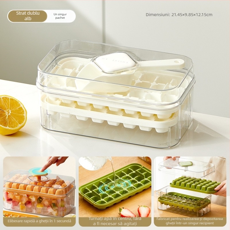 Formă pătrată pentru cuburi de gheață - din PP plastic, eliberare ușoară, opțiune de personalizare