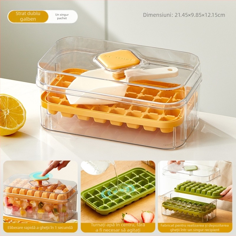 Formă pătrată pentru cuburi de gheață - din PP plastic, eliberare ușoară, opțiune de personalizare