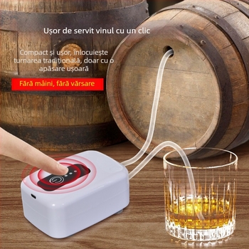 Pompa electrică pentru extracția vinului cu filtru și separator, dispozitiv compact, automat