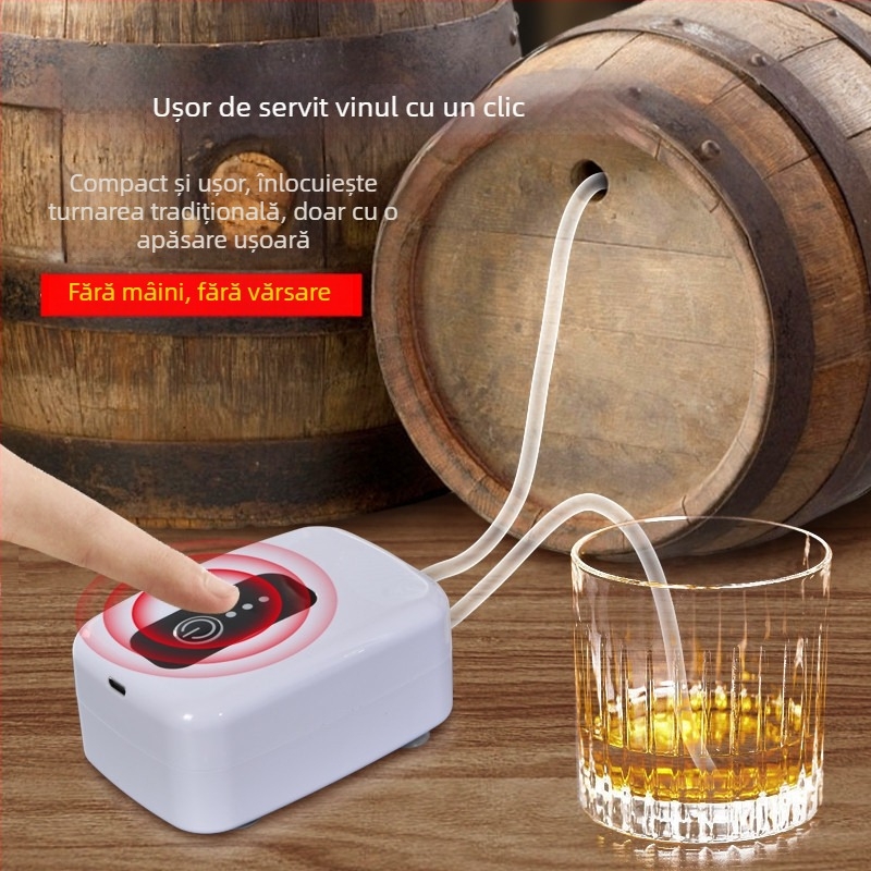 Pompa electrică pentru extracția vinului cu filtru și separator, dispozitiv compact, automat