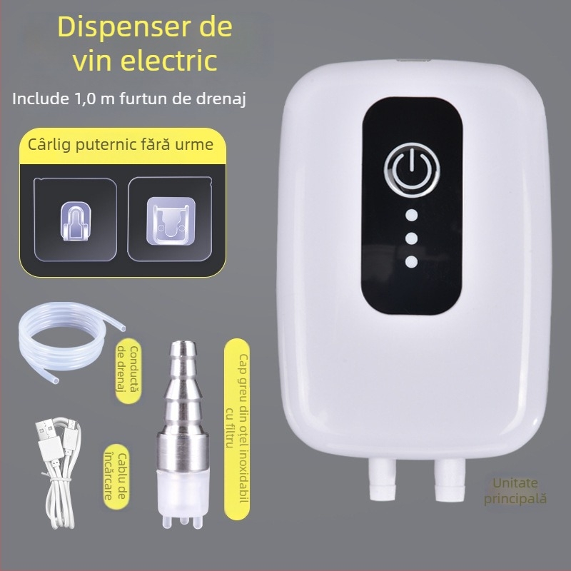 Pompa electrică pentru extracția vinului cu filtru și separator, dispozitiv compact, automat