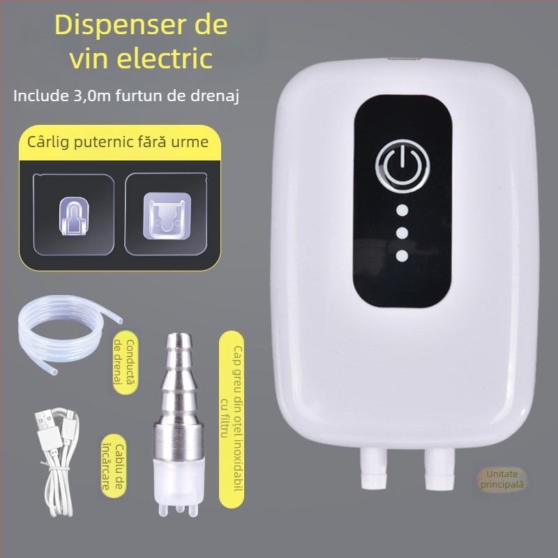 Pompa electrică pentru extracția vinului cu filtru și separator, dispozitiv compact, automat