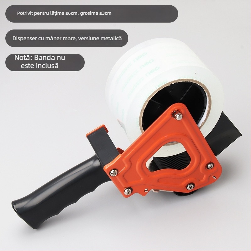 Deli aparat de sigilat cutii cu bandă, dispozitiv de mână, ABS/metal, model 80080180280382382453250, lățime bandă până la 60 mm
