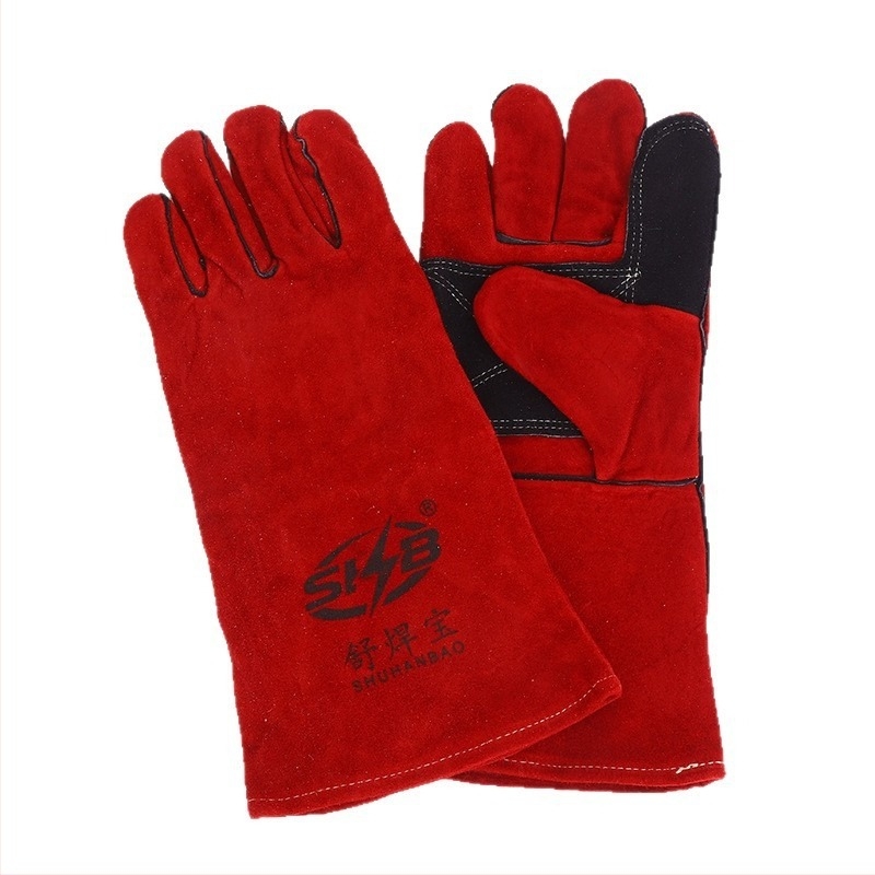 Mănuși de sudură - din piele de vită, cu două straturi, rezistente la uzură, la temperaturi înalte, cu aderență anti-alunecare