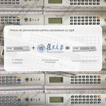 Calculator cu logo personalizat și riglă multifuncțională, corp ABS, afișaj de 8 cifre, baterie