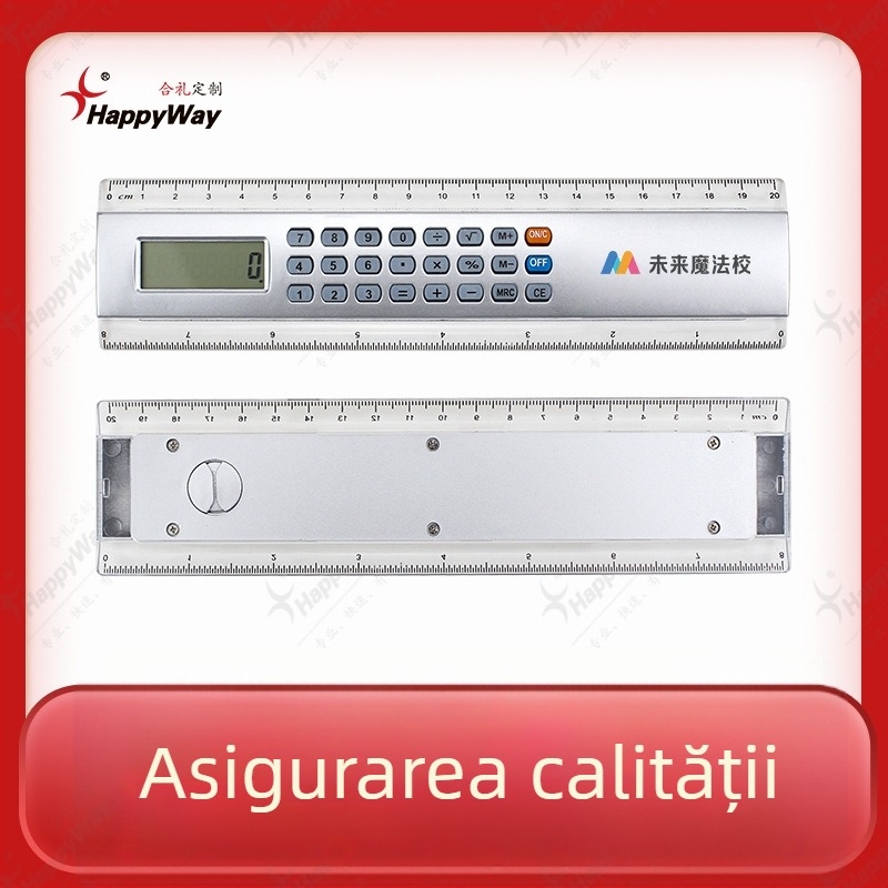 Calculator cu logo personalizat și riglă multifuncțională, corp ABS, afișaj de 8 cifre, baterie