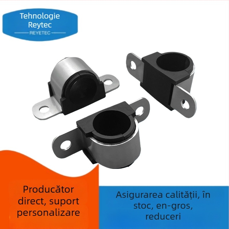 Clemă galvanizată pentru țevi, în formă de-U, tip pod, cu pernă amortizantă pentru cabluri și țevi
