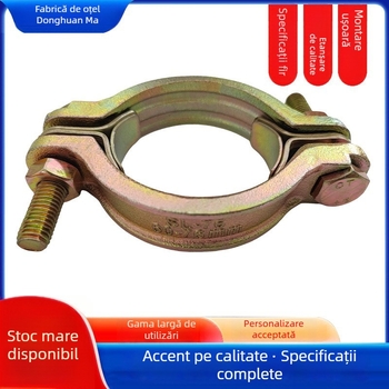 Colier pentru țevi, fontă, cu șurub dublu, rezistent la temperaturi înalte, model SL22-SL1275