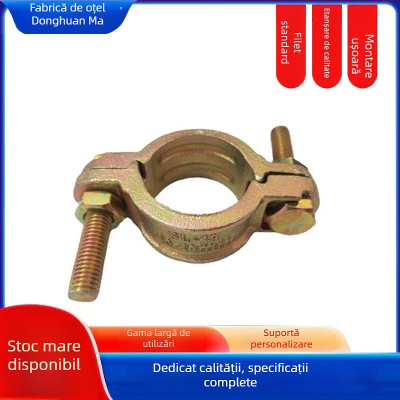 Colier pentru țevi, fontă, cu șurub dublu, rezistent la temperaturi înalte, model SL22-SL1275