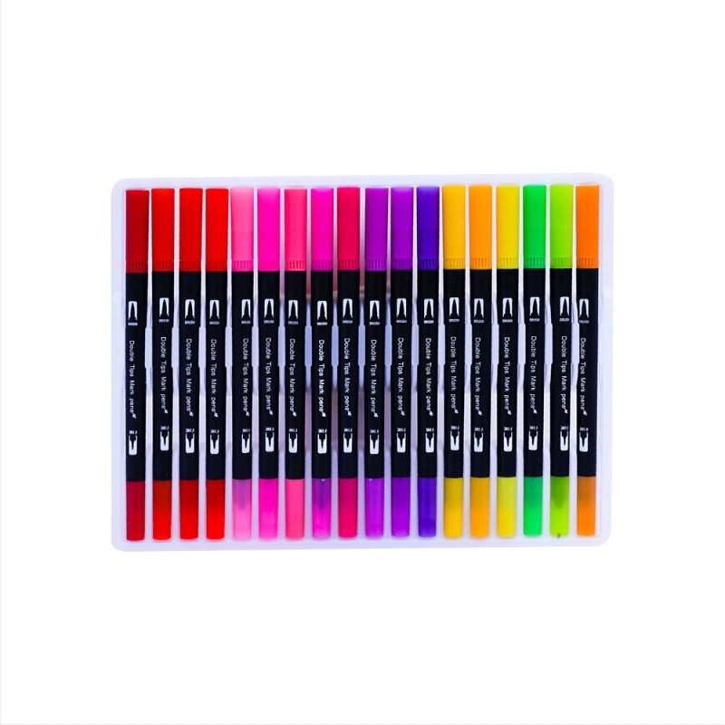 Marker cu vârf moale, dublu vârf, lavabil, pentru copii — Nr. AL938706391870