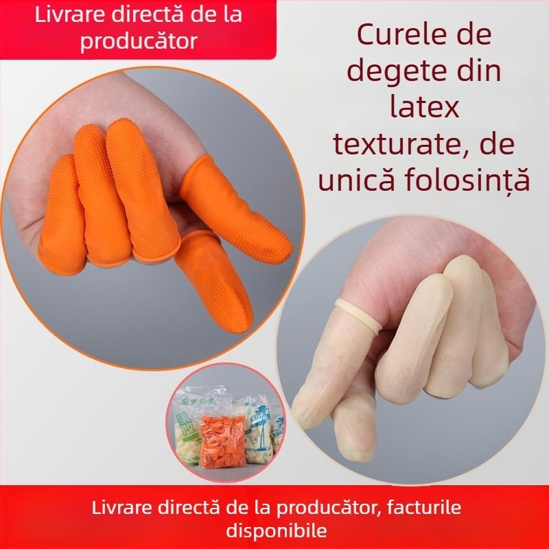 Protecții pentru degete din latex, de unică folosință, cu suprafață texturată antiderapantă | Xin Xin, potrivite pentru electronică, optică și medicină