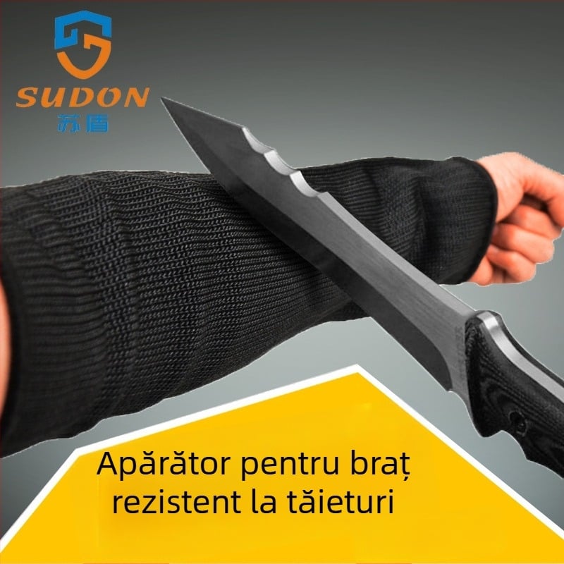 Protecție anticutit pentru antebraț, cu fibră poliesterică de înaltă rezistență și sârmă din oțel, pentru autoapărare în exterior