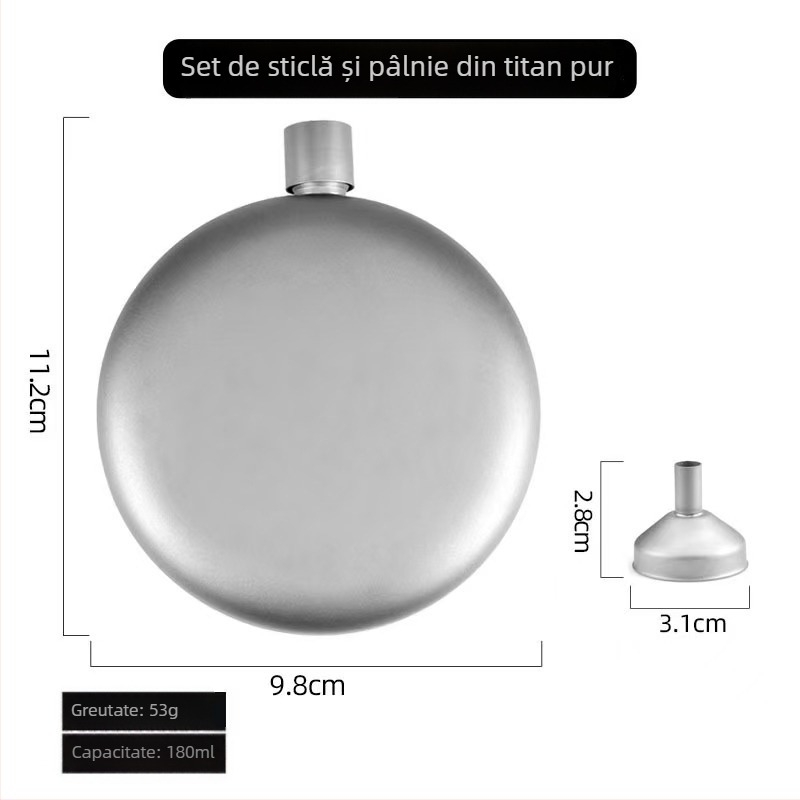 AUZU sticlă portabilă de vin din titan pur, stil retro, cu siglă Can, pentru vin