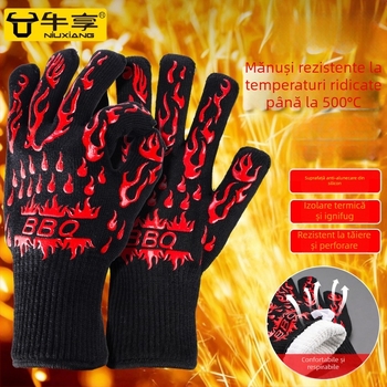 Mănuși din silicon Niu Xiang – izolație termică, fireproof, rezistente la temperaturi înalte, pentru bucătărie