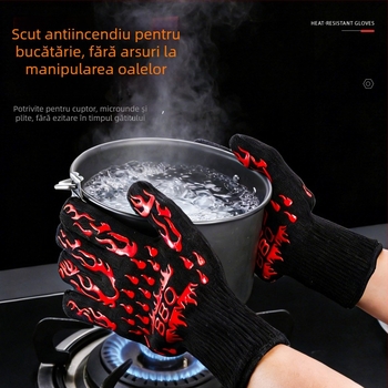 Mănuși din silicon Niu Xiang – izolație termică, fireproof, rezistente la temperaturi înalte, pentru bucătărie