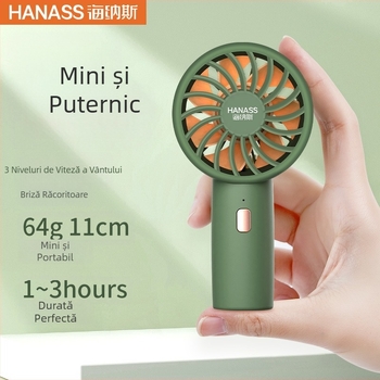 Hyenas HANASS H2 mini ventilator de mână, ABS material, stil proaspăt și portabil, potrivit pentru studenți, călătorii și deplasări de afaceri
