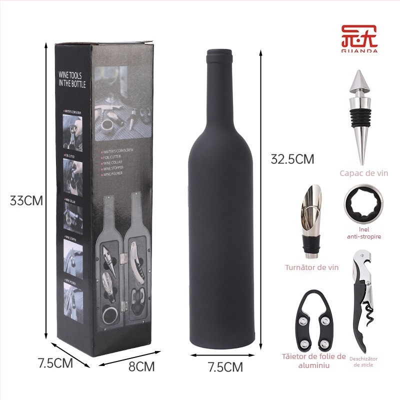 Set de deschis sticle de vin roșu din oțel inoxidabil, multifuncțional, 3 sau 5 piese