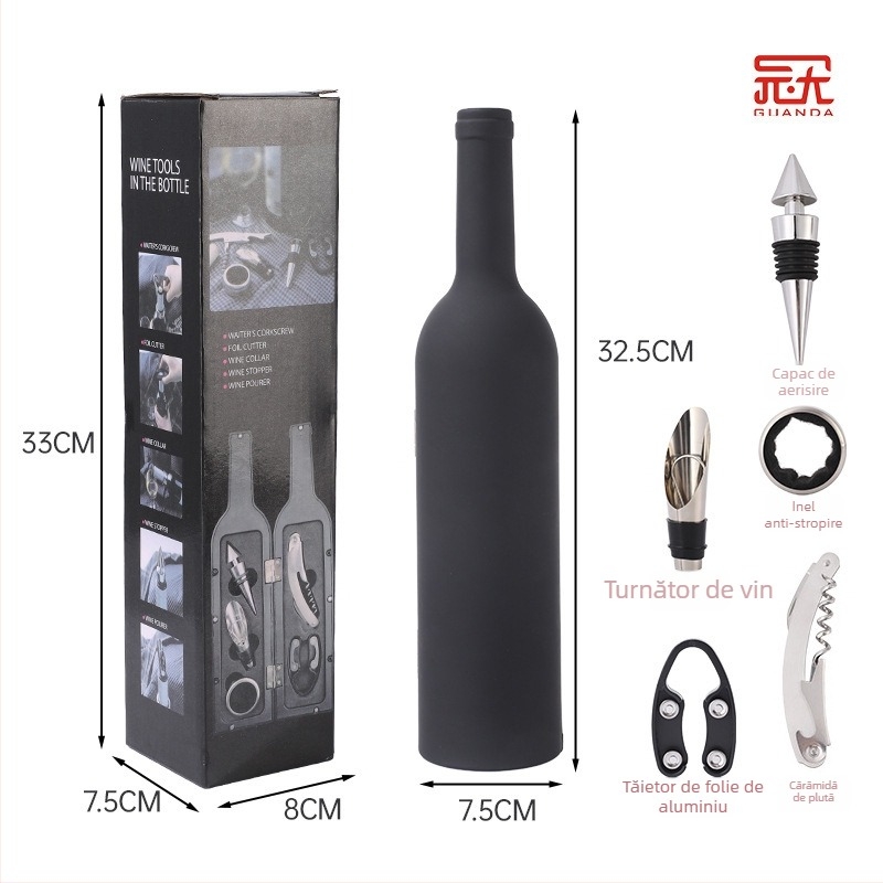 Set de deschis sticle de vin roșu din oțel inoxidabil, multifuncțional, 3 sau 5 piese
