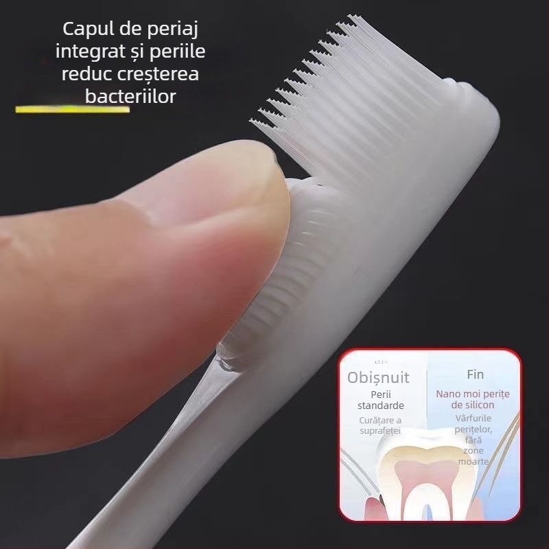 Periuță electrică de dinți cu cap lat, peri duri, ambalare nano individuală, pentru adulți, masaj gingival