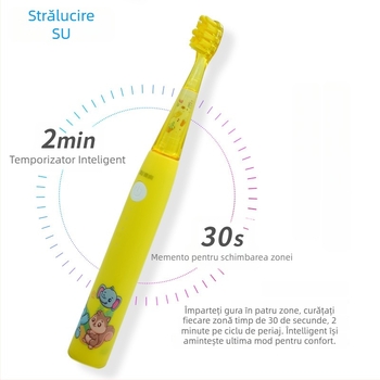 Capă de periuță electrică pentru copii, peri moi, design desen animat, cu mai multe capete
