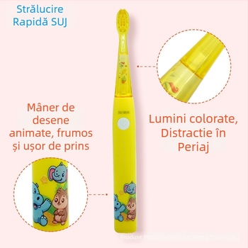 Capă de periuță electrică pentru copii, peri moi, design desen animat, cu mai multe capete