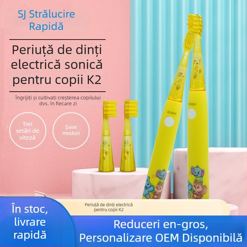 Capă de periuță electrică pentru copii, peri moi, design desen animat, cu mai multe capete