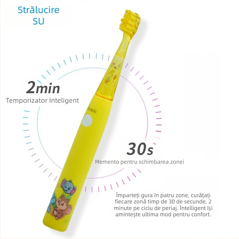 Capă de periuță electrică pentru copii, peri moi, design desen animat, cu mai multe capete