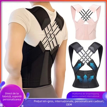 Curea de corecție a posturii pentru adulți – curea cu trei curele, design semilună, material poliester, model 005, potrivită pentru toate sezoanele