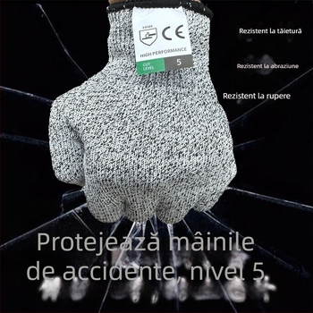 Mănuși anti-tăiere nivel 5 pentru șantier și uz casnic, polietilenă ultra-rezistentă, rezistente la abraziune