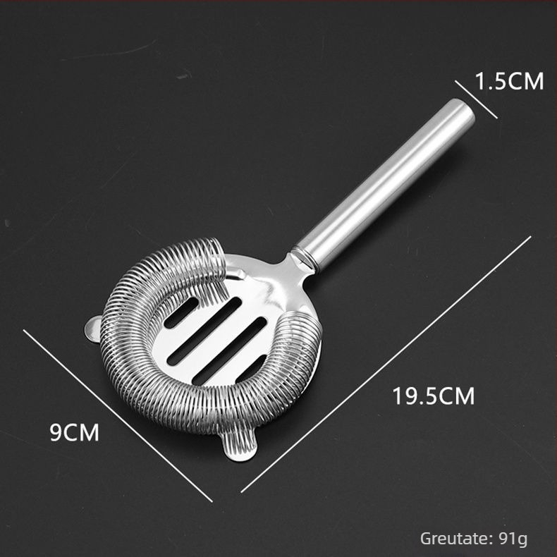 Filtru pentru cocktail, oțel inoxidabil, stil Hawthorne, unealtă profesională pentru bar (ambalaj unic)