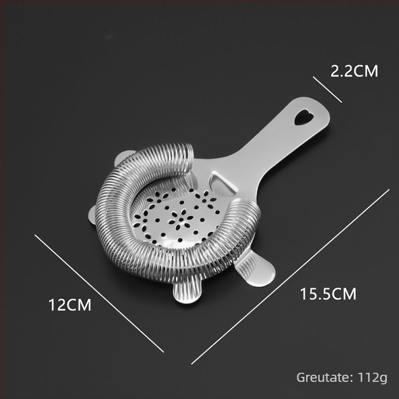 Filtru pentru cocktail, oțel inoxidabil, stil Hawthorne, unealtă profesională pentru bar (ambalaj unic)