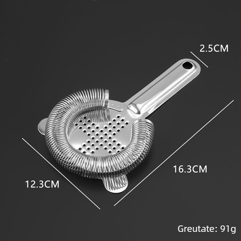 Filtru pentru cocktail, oțel inoxidabil, stil Hawthorne, unealtă profesională pentru bar (ambalaj unic)