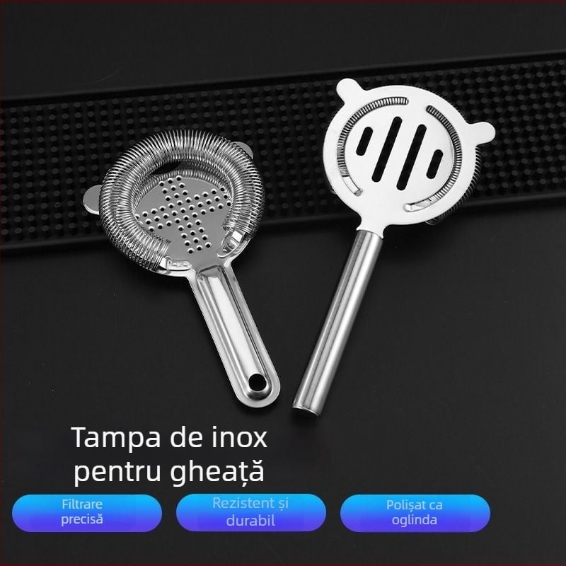 Filtru pentru cocktail, oțel inoxidabil, stil Hawthorne, unealtă profesională pentru bar (ambalaj unic)