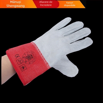 Mănuși de sudură din piele de vită, Tiger Brand, din piele cu două straturi, mănuși de protecție pentru muncă